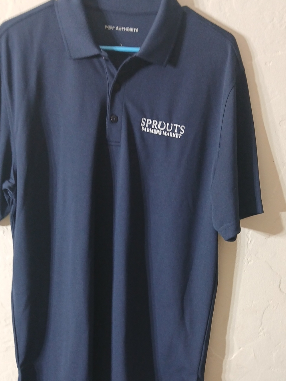 Port Authority Navy Sprouts Market Polo Suze Large